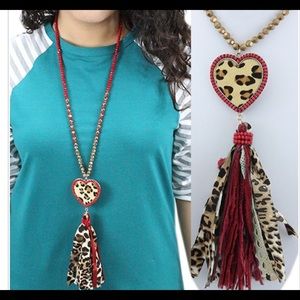 Heart Leopard Tassel